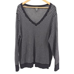 Worthington Black White Check Sweater Plus Size 2X Cozy Career Comfy‎ Office